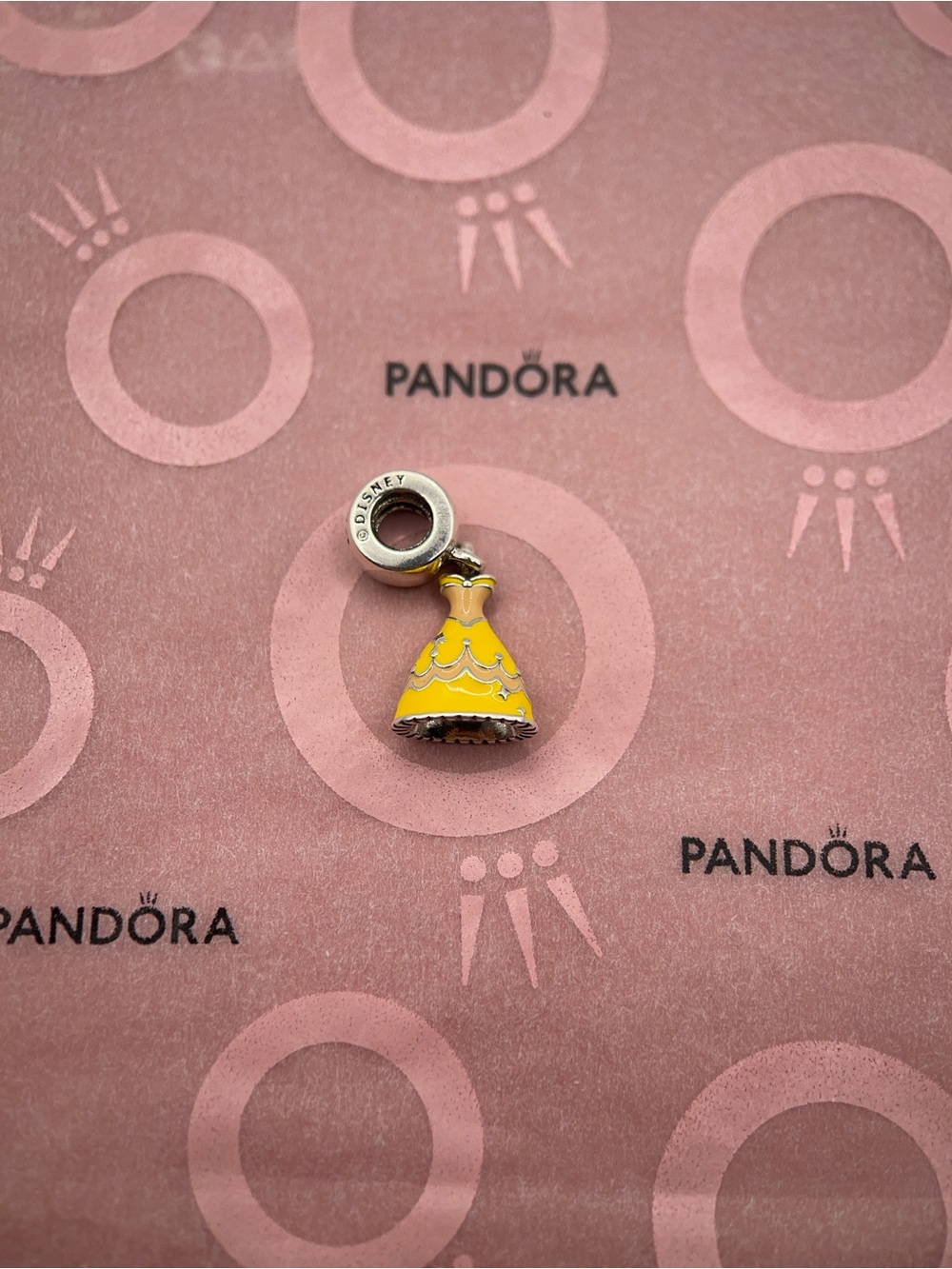 Pandora Yellow Disney Princess Dress Dangle Charm